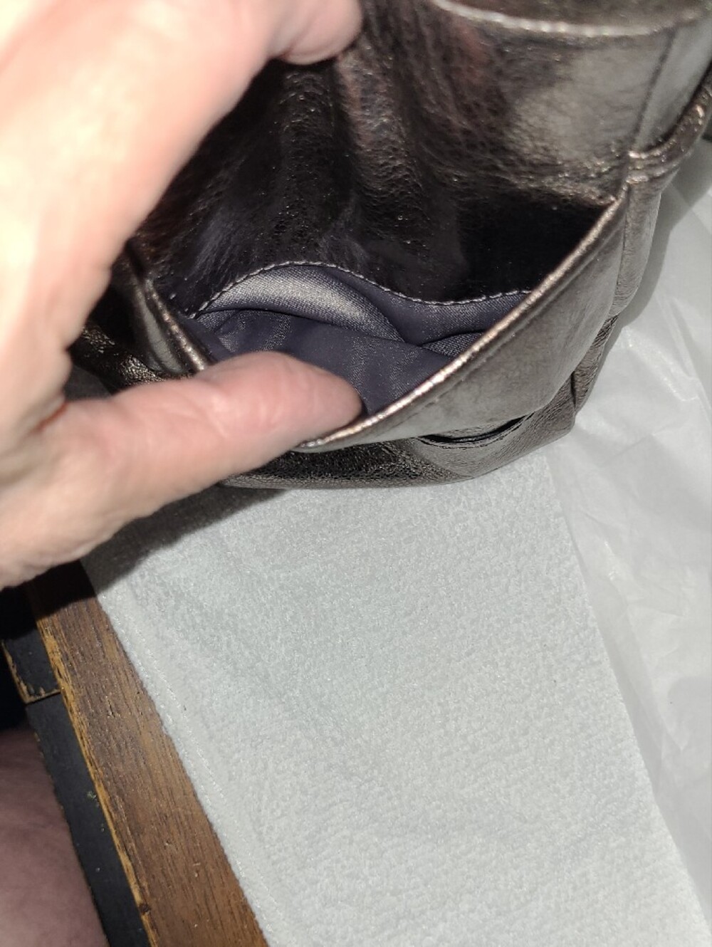 Coach Gallery East West Metallic Bronze Leather Tote - Coach Bronze - Picture 9 of 14